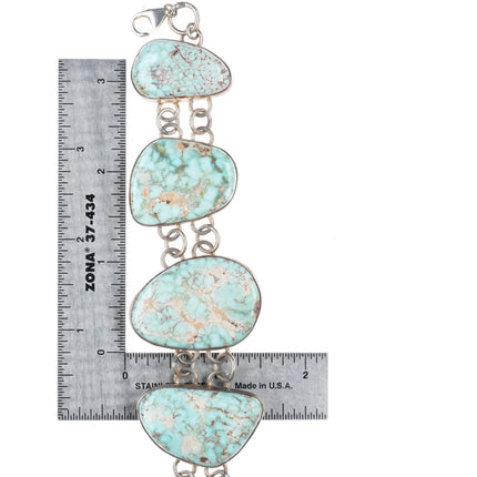 7"  Tony Garcia Navajo Dry Creek Nevada Turquoise sterling silver link bracelet