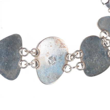 7"  Tony Garcia Navajo Dry Creek Nevada Turquoise sterling silver link bracelet