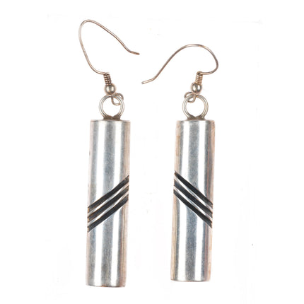 Vintage Yazzie Navajo sterling silver modernist cylinder earrings