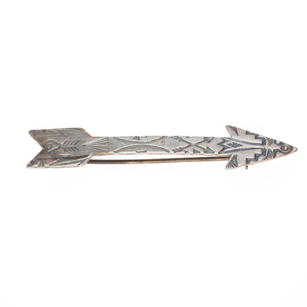 vintage Fred Harvey Navajo c1940's stamped sterling silver arrow pin/brooch
