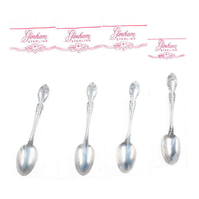 4 Gorham Melrose Sterling silver Demitasse/coffee spoon New old stock in bags