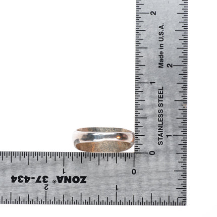 sz9.75 vintage Zuni sterling silver flush inlay turquoise ring