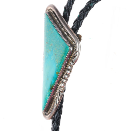 Vintage abstract sterling silver and gorgeous turquoise triangle bolo tie