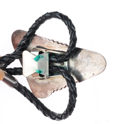 Vintage abstract sterling silver and gorgeous turquoise triangle bolo tie