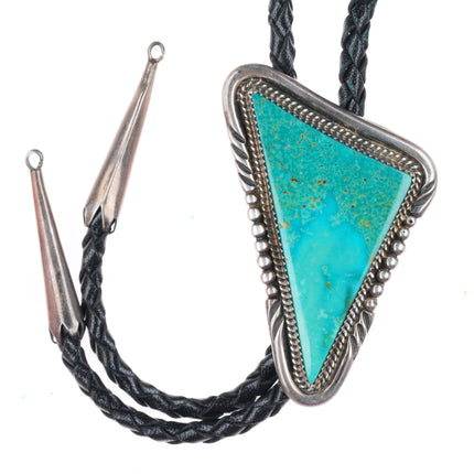 Vintage abstract sterling silver and gorgeous turquoise triangle bolo tie
