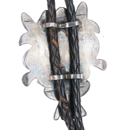 1940's-50's Zuni sterling silver vintage bolo tie with turquoise nice stampings