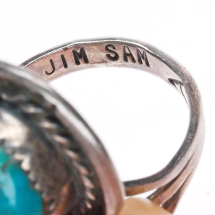 sz7.25 Jim Sam Navajo-Atkinsons Trading Post sterling silver turquoise ring