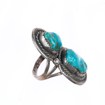 sz7.25 Jim Sam Navajo-Atkinsons Trading Post sterling silver turquoise ring