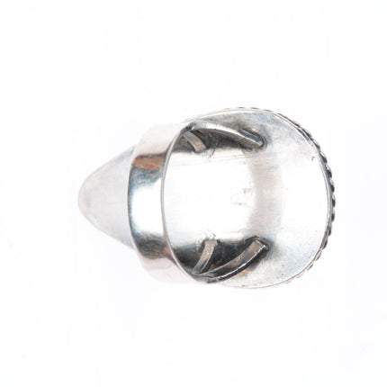 sz7 1940's-50's Navajo vintage sterling silver petrified wood agate ring