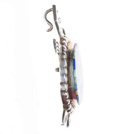 Alvin Yellowhorse Navajo sterling silver Night Sky inlaid turtle pendant - pin