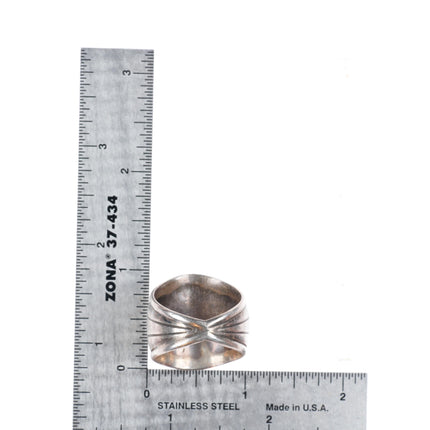 sz9 Kenneth Jones  Navajo sterling silver vintage onyx size 9 ring