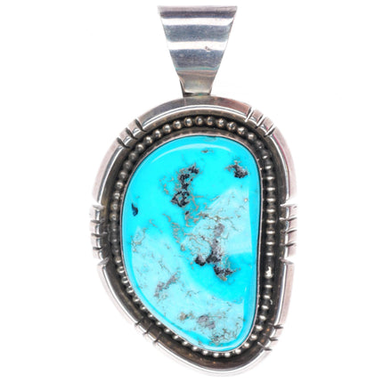 vintage Ray Begay Navajo sterling silver Kingman turquoise necklace pendant