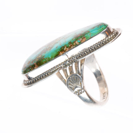 sz10.5 John Nelson Navajo boulder Royston turquoise sterling silver ring