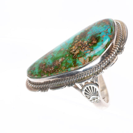 sz10.5 John Nelson Navajo boulder Royston turquoise sterling silver ring