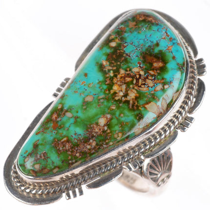 sz10.5 John Nelson Navajo boulder Royston turquoise sterling silver ring