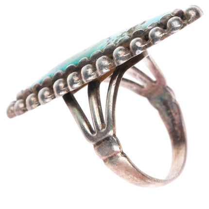 sz6.75 1940's-50's Maisels Trading Post Navajo steling silver turquoise ring