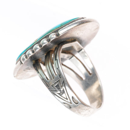 sz6 c1950 Maisels Blue Gem Turquoise sterling silver Navajo ring