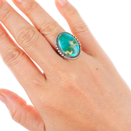 sz6 c1950 Maisels Blue Gem Turquoise sterling silver Navajo ring