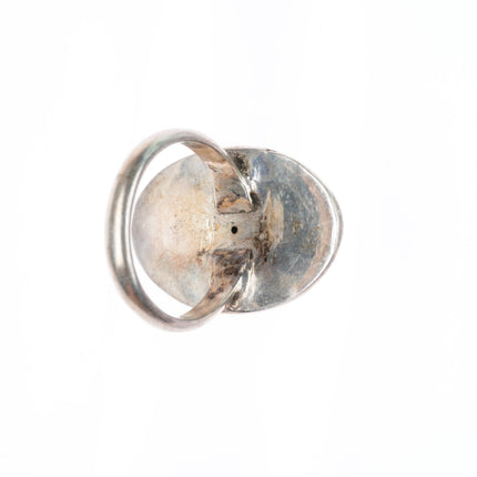 sz7.5 vintage Navajo sterling silver turquoise inlay domed overlay ring