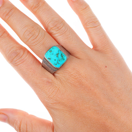 sz12.5 vintage LM southwestern sterling silver turquoise size 12.5 men's ring