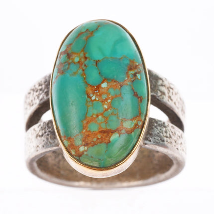 sz6 Noah Pfeffer 18k gold/Sterling silver  southwest high grade turquoise ring