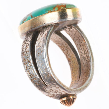 sz6 Noah Pfeffer 18k gold/Sterling silver  southwest high grade turquoise ring