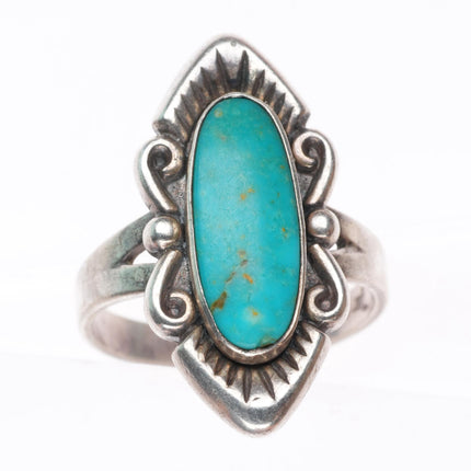sz7 vintage Bell Trading post southwestern sterling silver and turquoise ring