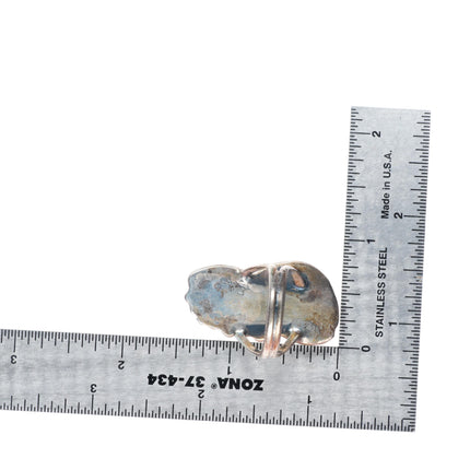sz7.5 vintage Navajo sterling silver turquoise and mother of pearl ring