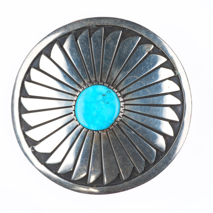 James Lee Navajo sterling silver turquoise pinwheel pendant/pin  - brooch