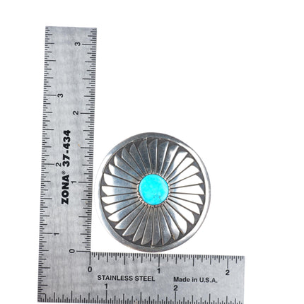 James Lee Navajo sterling silver turquoise pinwheel pendant/pin  - brooch