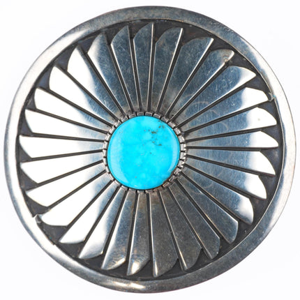 James Lee Navajo sterling silver turquoise pinwheel pendant/pin  - brooch