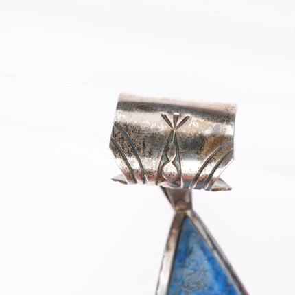 Pete Sierra Navajo sterling silver Denim Lapis cobblestone inlay pendant