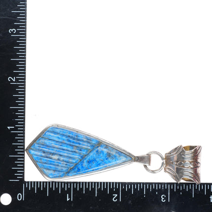 Pete Sierra Navajo sterling silver Denim Lapis cobblestone inlay pendant