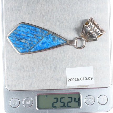 Pete Sierra Navajo sterling silver Denim Lapis cobblestone inlay pendant