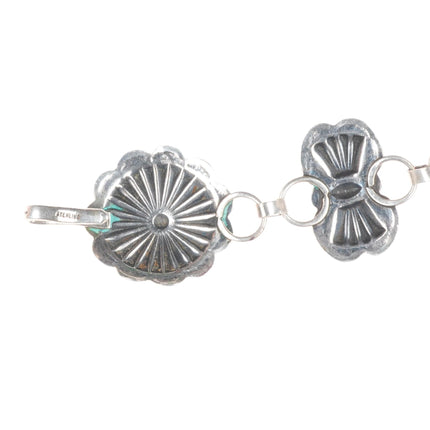 30" c1940's-50's Navajo sterling silver stamped link concho belt