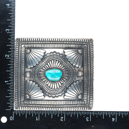 Darryl Becenti Navajo Blue Gem turquoise sterling silver buckle for 1.5" belt