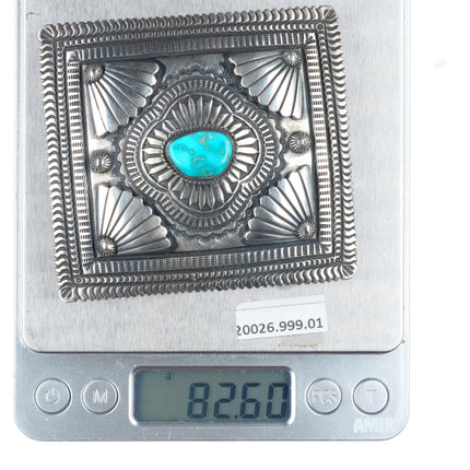 Darryl Becenti Navajo Blue Gem turquoise sterling silver buckle for 1.5" belt