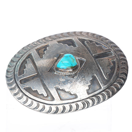 Vintage Navajo sterling silver with turquoise buckle for 1.5" belt