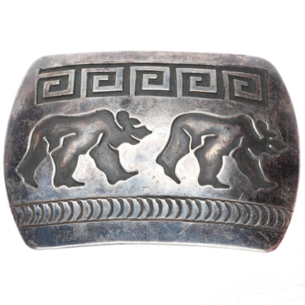 Rosco Scott Navajo vintage bears sterling silver buckle for 1.5" belt