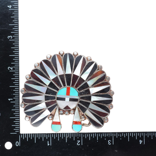 Anna Tekala Zuni sterling silver Indian Chief sterling silver buckle for 2" belt