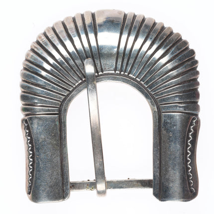 Vintage James Shay Navajo sterling silver ranger buckle set for 1" belt
