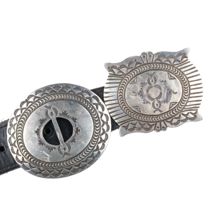 42" Heavy Navajo sterling silver first phase style concho belt FAT
