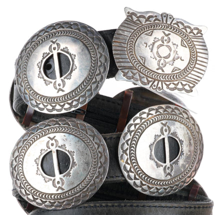 42" Heavy Navajo sterling silver first phase style concho belt FAT