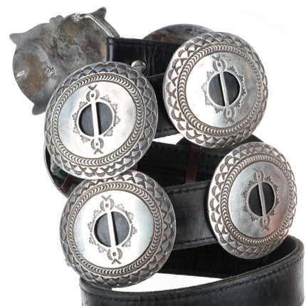 42" Heavy Navajo sterling silver first phase style concho belt FAT