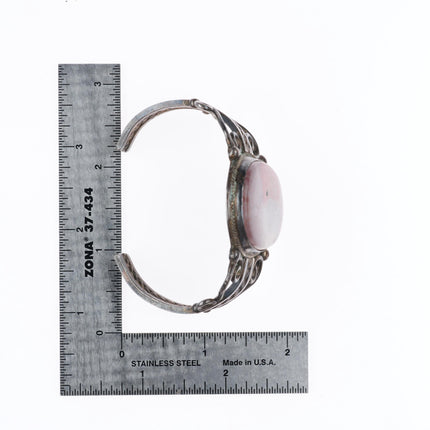 6.3" c1940's-50's vintage Navajo sterling silver petrified wood cuff bracelet