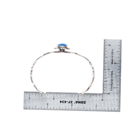 6.6" Southwestern/Native American sterling silver denim lapis cuff bracelet
