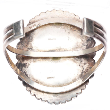 7" Leo Coriz Santo Domingo sterling silver large cuff bracelet with turquoise