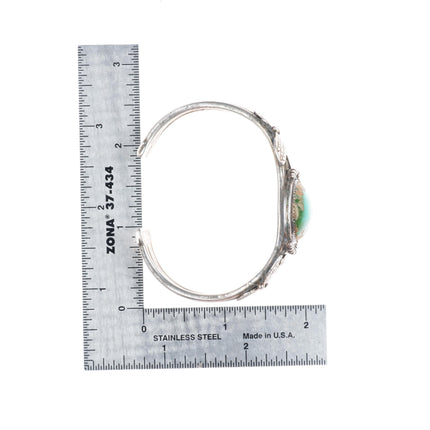 6.25" 40-50's Navajo sterling silver thunderbird cuff bracelet Royston turquoise
