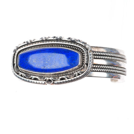 6.5" Henry Chackee/Artie Yellowhorse sterling silver Lapis cuff bracelet