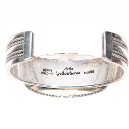 6.5" Henry Chackee/Artie Yellowhorse sterling silver Lapis cuff bracelet